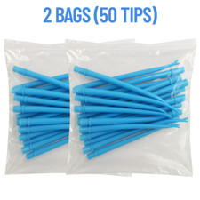 50Pcs Surgical Aspirator Tips Blue 1/16" Dental Suction Saliva Disposable Tips