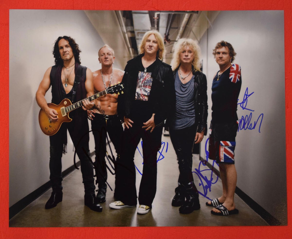Def Leppard Signed Autographed 11x14 Photo Joe Elliott Rick Allen
