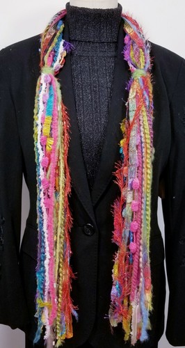 Women Yarn Tied Scarf 60" Long Handcrafted Warm Winter Wrap Circle Loop Chunky - Picture 71 of 85