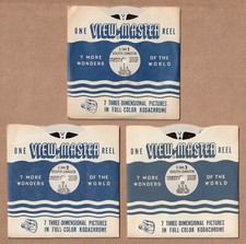 Set of three vintage View-Master reels South Dakota 1954