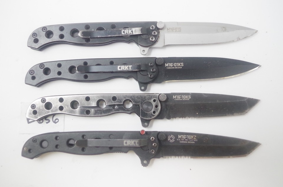 LOT 4 CRKT M16 Knives Carson Design Folding M1601KS M1601S M1610KZ