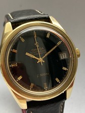 1972 14k Gold Capped Omega f300 hz Seamaster Stimmgabeluhr. Model 198.001