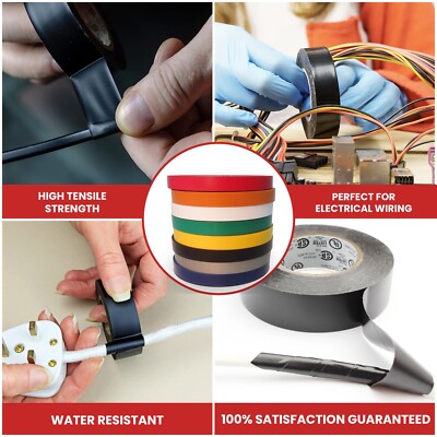 T.R.U. Electrical Tape 20-Pack - 3/4 Inch X 66 Ft White Vinyl (Professional Grade)