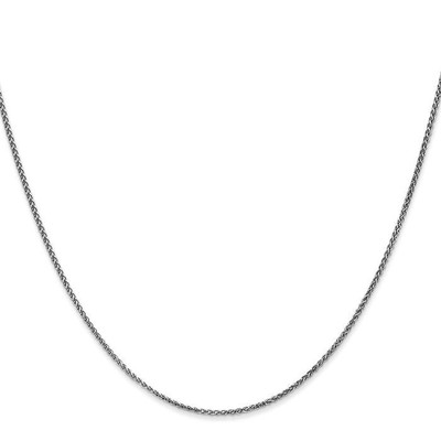 14K Solid White Gold 1.2mm Spiga Wheat Link Chain Necklace