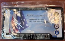 United States Army Camo License Plate Black Metal Frame