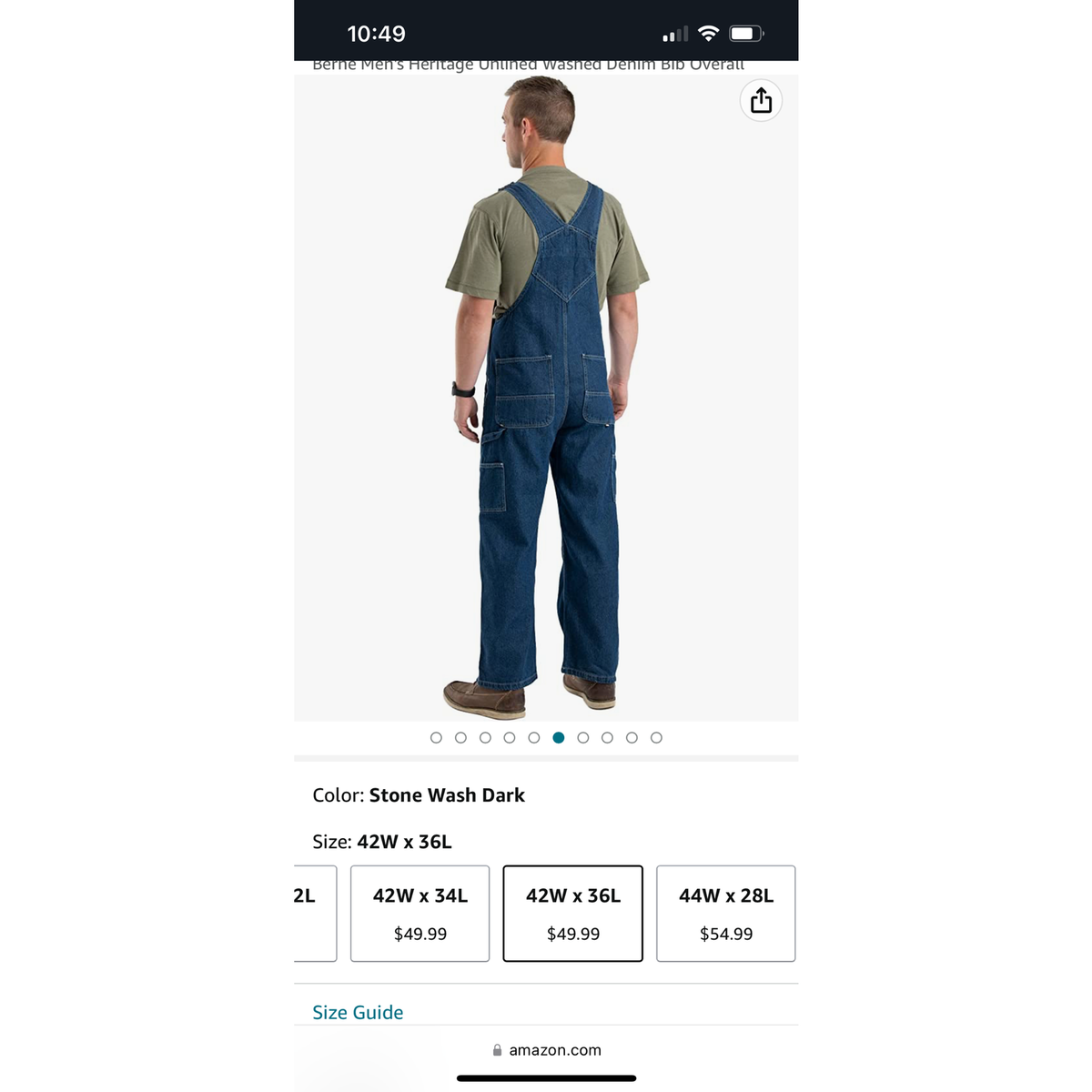 Berne Men's Heritage Unlined Washed Denim Bib Overalls - Original Fit, New With Defects 2 thumbnail image
