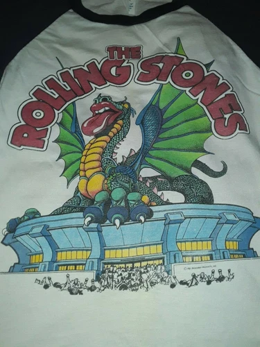 The Rolling Stones Dragon Concert Tour Shirt Te 1980s vintage concert t-shirt, vintage, size L, single stitch, B+ condition