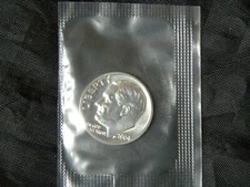 1964 Roosevelt Dime 90% Silver Gem Proof  In Original Proof Set Cellophane