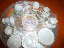 serie feves vaisselle service porcelaine blanc et or