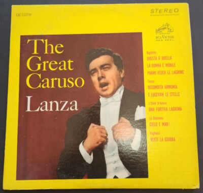Mario Lanza The Great Caruso RCA Victor Red Seal 1963 LP Stereo LSC-1127(e)