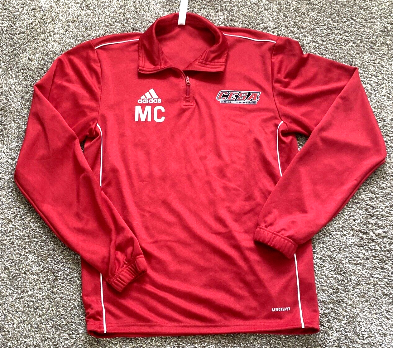 Adidas Aeroready 1/4 Zip Long Sleeve Pullover Top Red Men's Size Small  cv3999 | eBay