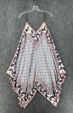 Jolt Paisley Floral Handkerchief Assymetrical Medium Dress Lined Boho Beachy