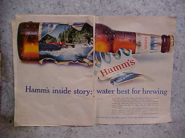HAMMS BEER RARE 2 PAGE AD