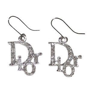 dior logo drop earrings