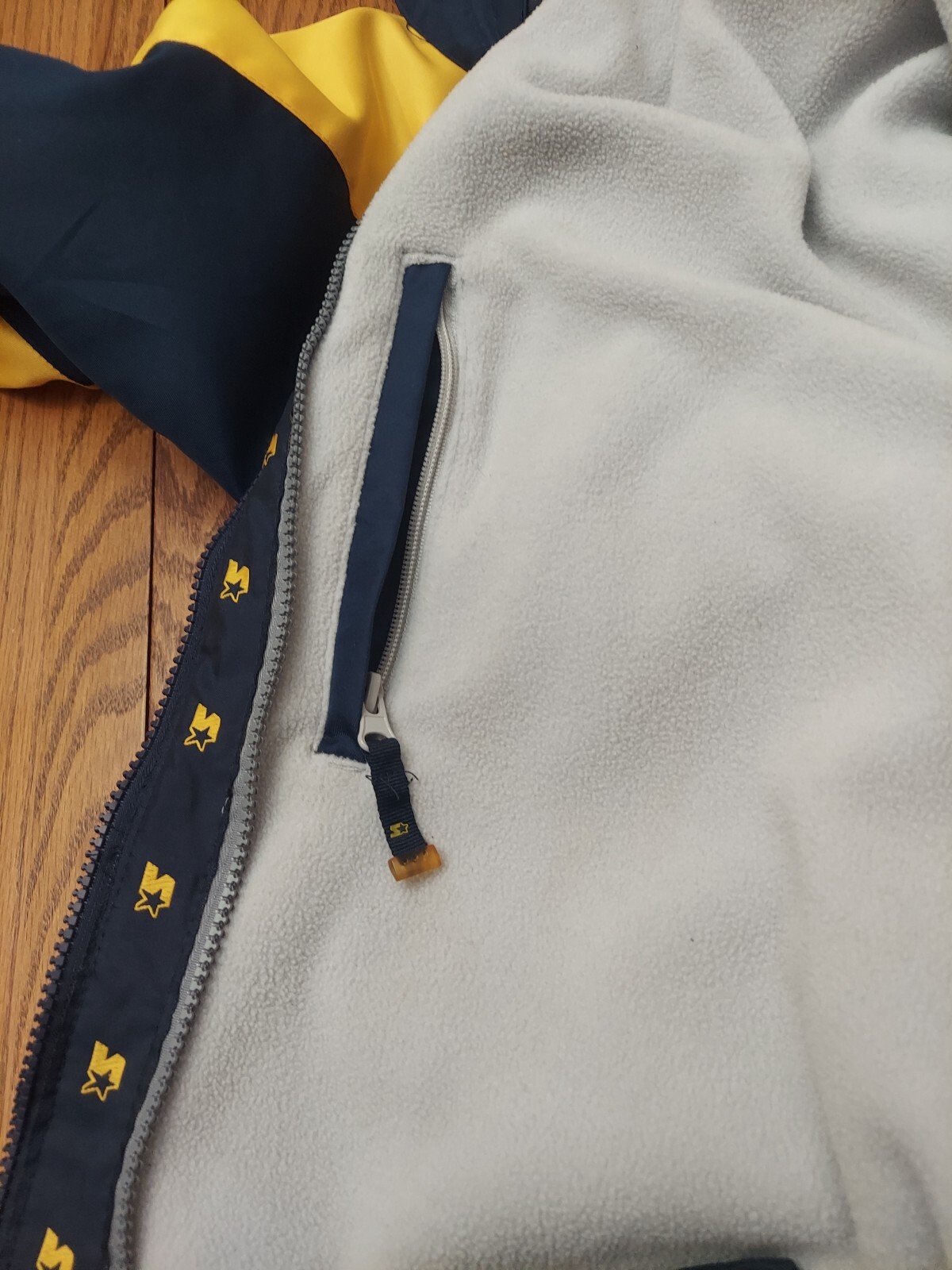 Starter Jacket Navy Yellow Gray Multi Zip Multi P… - image 11