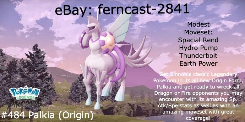 Pokemon Legends Arceus Palkia Origin Form Max Effort Levels 6IV-EV Trained