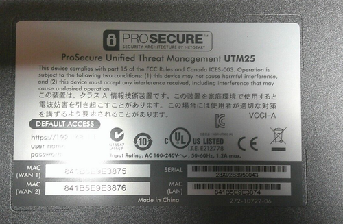Netgear ProSecure Unified Threat Management UTM25 router - Picture 3 of 3