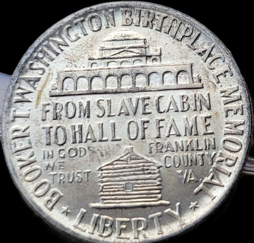 1946 P Booker T. Washington Silver Commemorative Half Dollar 50 Cent US Coin - Picture 2 of 4