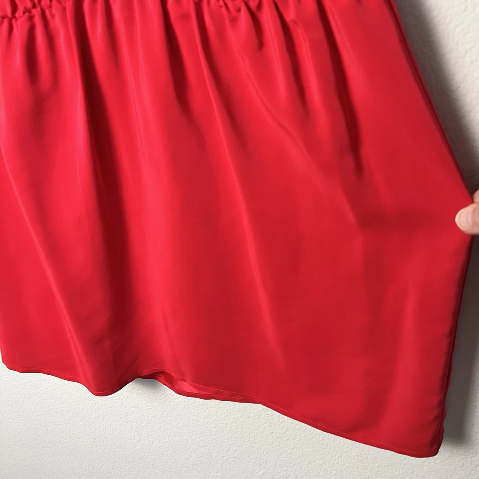 Amanda Uprichard Revolve Layla Mini Dress In Lipstick Red Silk Size XS - Image 4 of 4