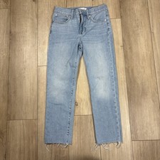 Madewell The Perfect Vintage Cropped Jeans Womens 25P Blue Light Wash High Rise