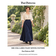 Past Patterns 5655 1910s Edwardian Blouse Sewing Pattern 36 Bust Raglan Sleeves