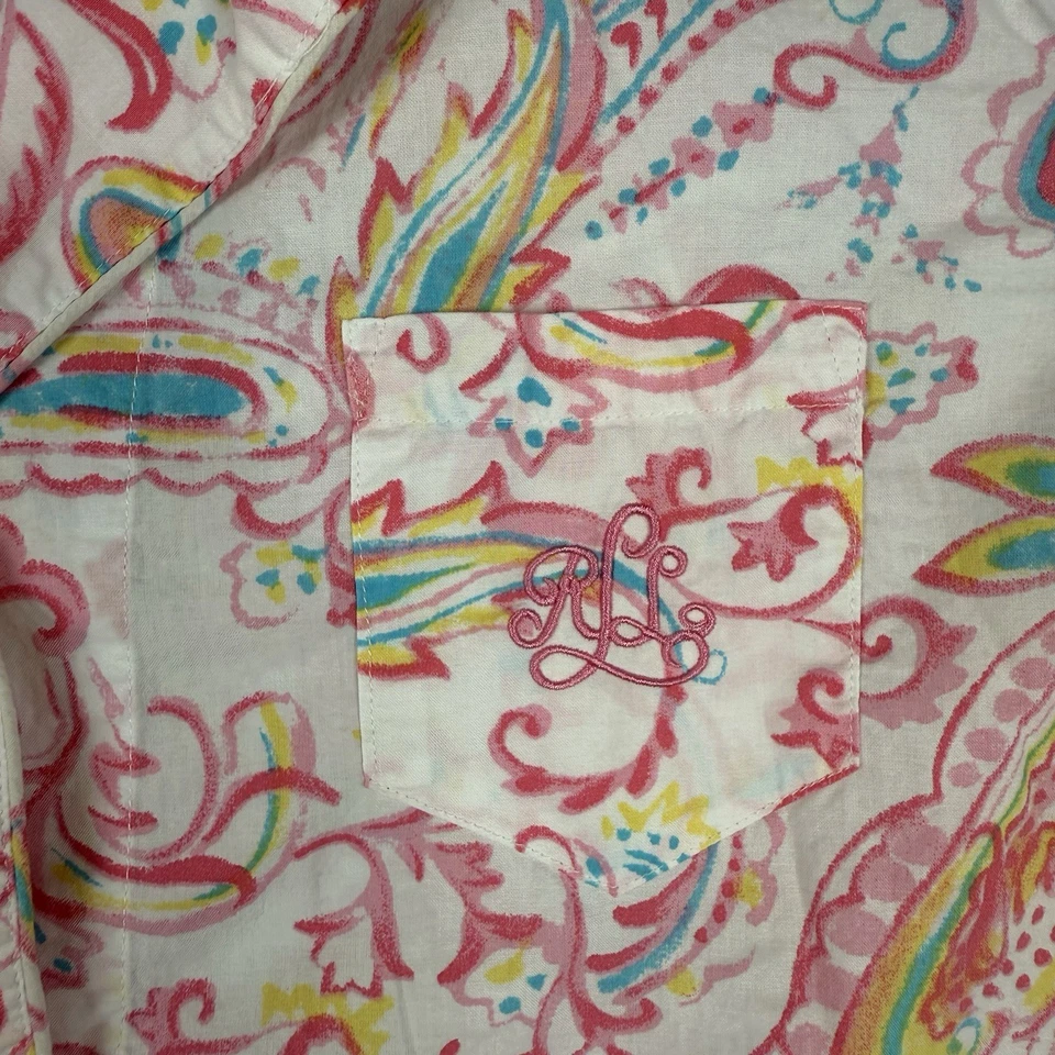 Lauren Ralph Lauren женский пижамный набор розовый пейсли RLL вышивка размер XL - Изображение 4 из 4