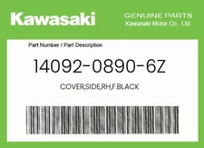 Kawasaki Genuine Cover,Side,Rh,F.Black - 14092-0890-6Z
