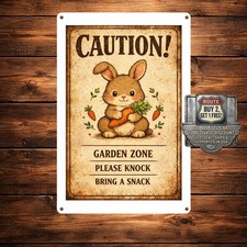 Red Text Black Warning Sign Vintage Metal Plaque Art