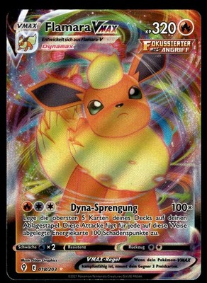 Flamara VMAX 018/203 Holo VMAX Rare Evolving Skies NM Pokemon Karte Deutsch