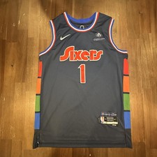 Philadelphia 76ers Basketball Jersey Mens 50 Navy NBA Nike Harden 75th Edition