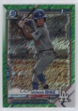 2021 Bowman Chrome Prospects Green Shimmer Refractor 59/99 Wilman Diaz 0q1i