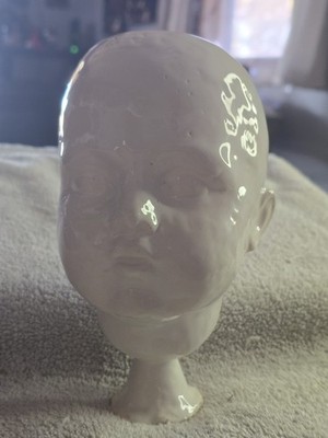 Vintage Mid Century Bru jne 13 Baby Face White Glazed Head Vase 8'' Planter 