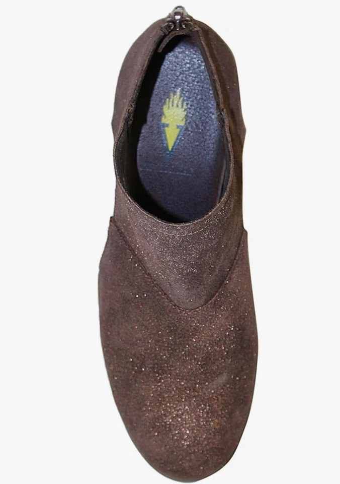 NOVAS Botas de Tornozelo Voláteis Bianca Marrom Camurça Metálica com Plataforma Salto Cunha 8.5 - Imagem 4 de 4