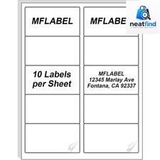 2x4 Shipping Labels - 500 Adhesive Address Labels for Laser/Inkjet Printer, 5...