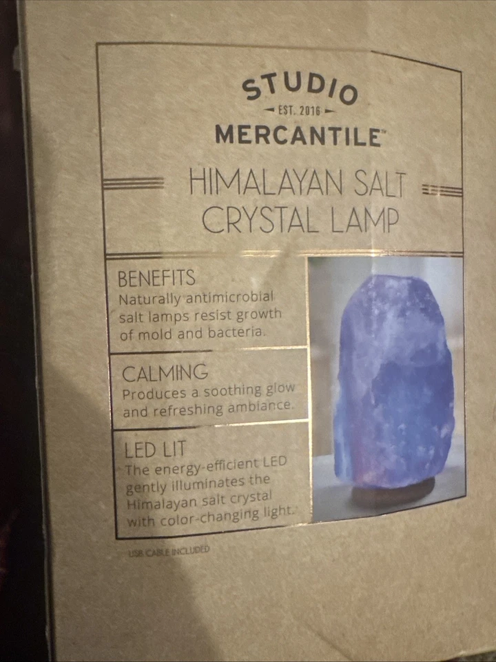 Lámpara de sal de cristal del Himalaya que cambia de color rosa energía curativa Foto 4 de 4