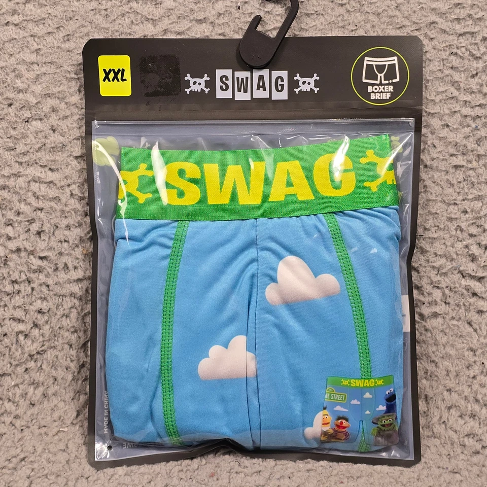 Sesame Street Boxer Briefs MENS 2XL XXL Blue SWAG Underwear Funny Bert Ernie NWT - Image 2 of 4