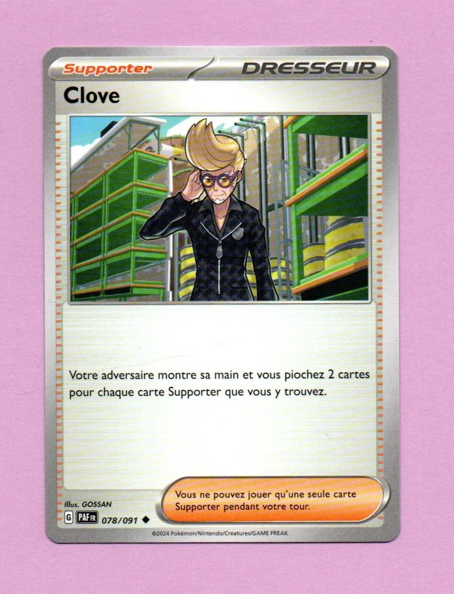 Pokémon 078/091 - Entrenador Clove - Carta a la unidad JCC - Francés