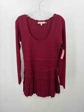 Pre-Owned LoveShackFancy Red Size Large Knit Short Long Sleeve Dress