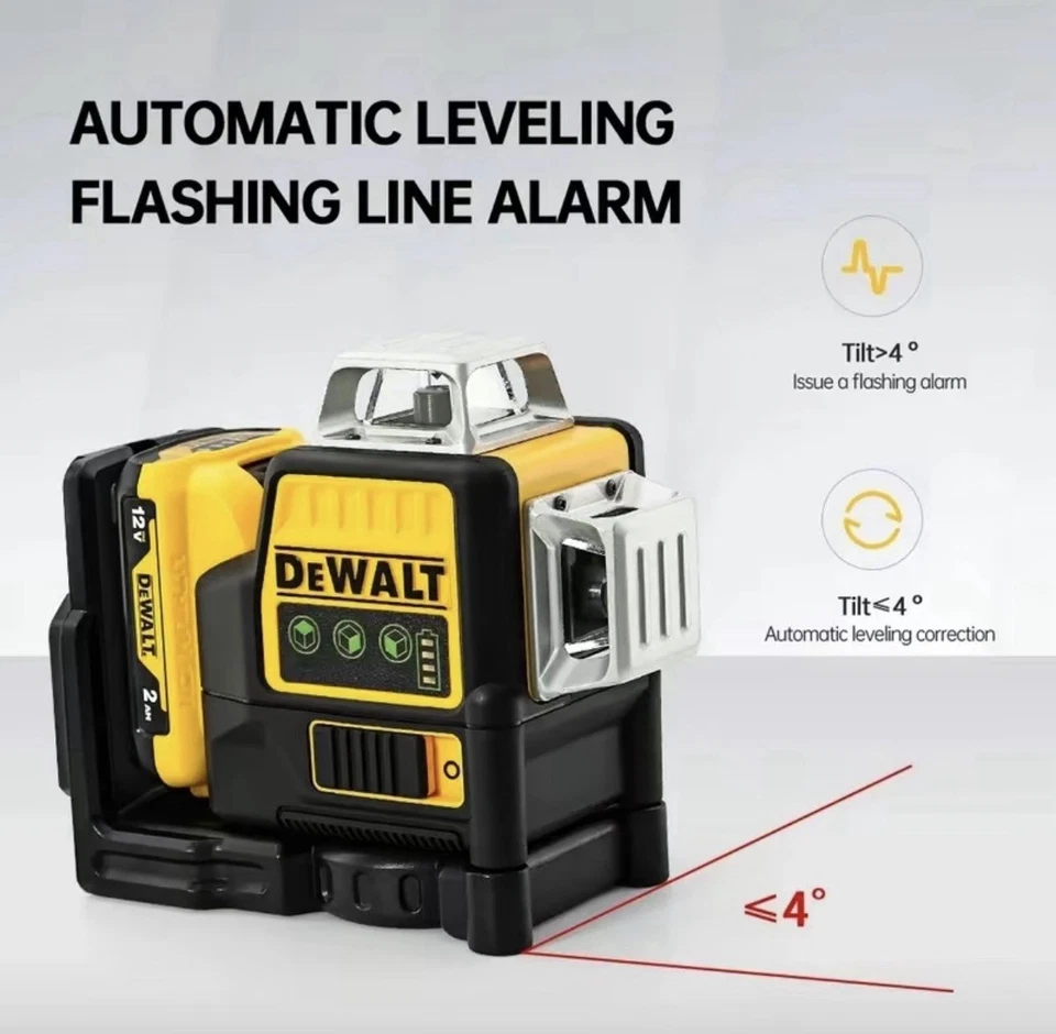 DEWALT DW089LG Laser Level Self-Levelling, 12-Line, 360-Degree Green Beam - Image 3 of 4