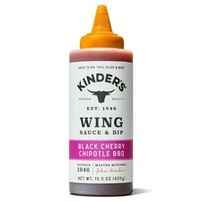 Kinder's Black Cherry Chipotle BBQ Wing Sauce and Dip, 15.5 oz Squeeze Bottle