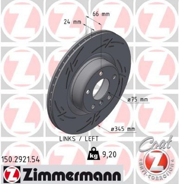 2X Bremsscheibe Zimmermann 150.2921.54 2 Bremsscheiben FüR Bmw-image