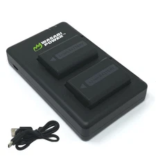 Wasabi Power Battery (2-Pack) and USB-C Dual Charger for Sony NP-FW50