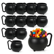 4E's Novelty Set of 12 Black Cauldron Mugs 12 oz, Cauldron Cups for Drinks - ...