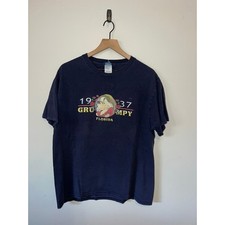 Vintage Grumpy Shirt Disney Florida Character Profile Blue Graphic Tee Large