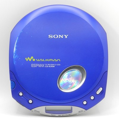 Sony Walkman D-E350 Blue Portable CD Player ESP MAX Jog Proof Discman - TESTED