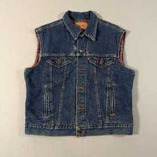 Vintage Levi's Vest Flannel Lined Size Large Denim Vest Made in USA