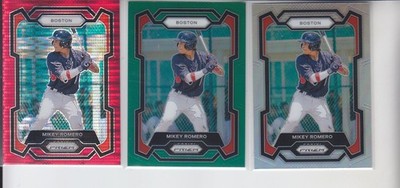 3 - 2024 Prizm MIKEY ROMERO Red Pulsar /399, Silver, Green Red Sox #132