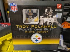 Pittsburgh Steelers Troy Polamalu NIB white jersey MVP Polystone bust