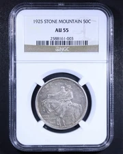 1925 Stone Mountain Commemorative Half Dollar - 50c NGC AU55 - Original Surfaces