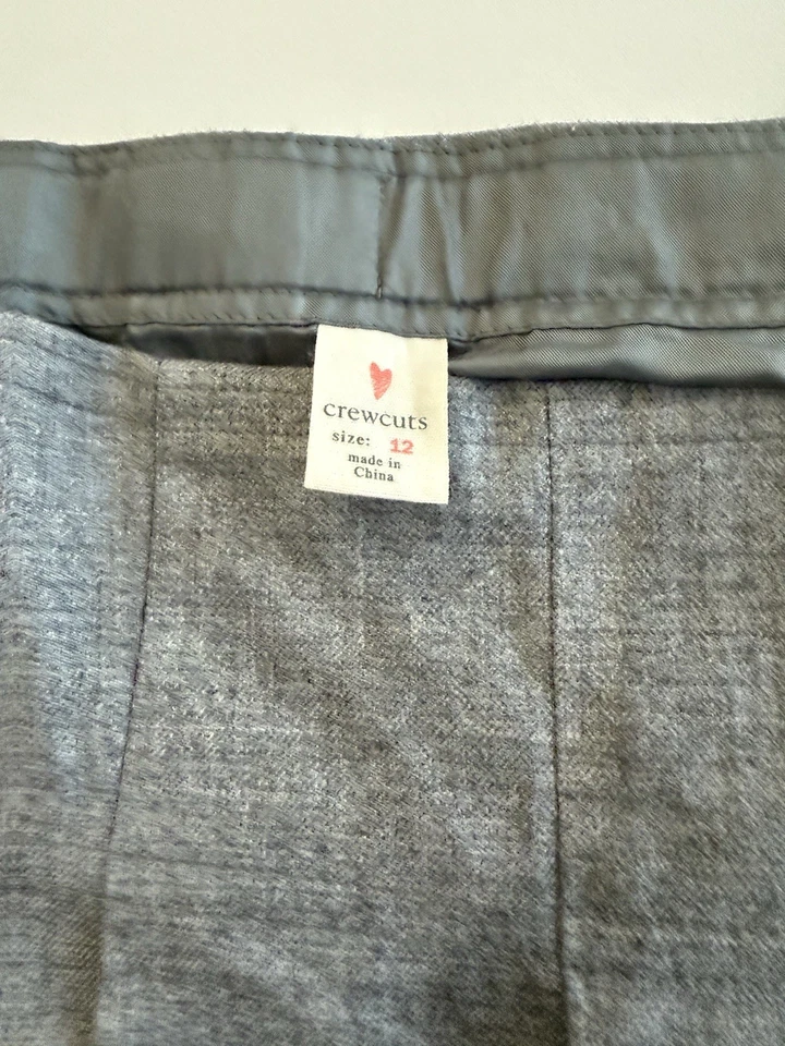 CrewCuts серый шерсти плиссированные юбки девочек размер 12 классический стороне молнии - Изображение 2 из 4